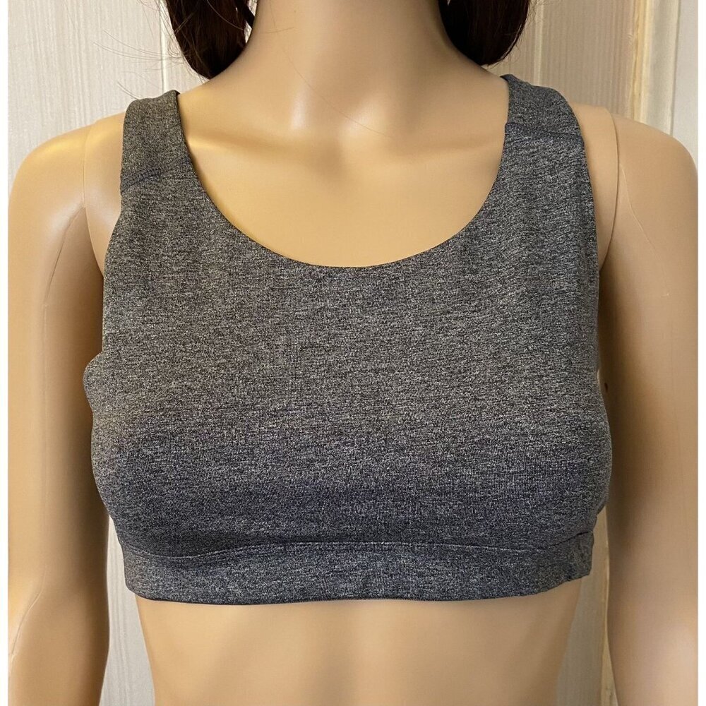 Old Navy Active Women's Sports Bra Size M Gray Go-Dry Stretch Fitness Gym GUC